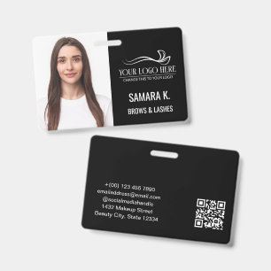 Badge Grand Photographie Maquilleuse Nom Titre & Logo