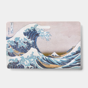 Badge Grande vague du tsunami Kanagawa Japon par Hokusai