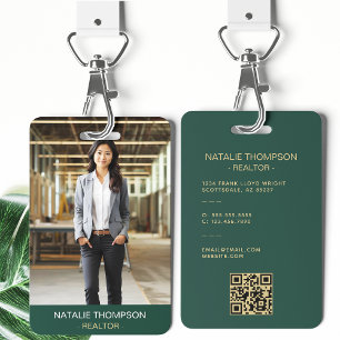 Badge Gras Professional Real Estate Chic Realtor QR Code