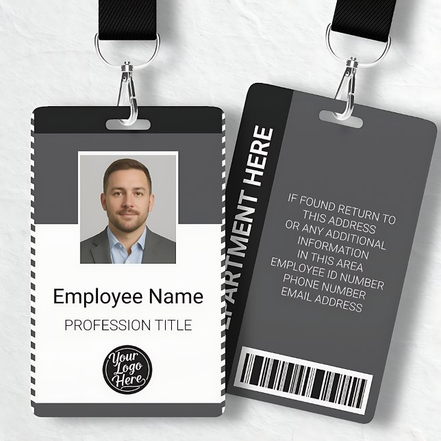 Badge Gray Black Corporate Employee Photo ID (Gray Black Corporate Employee Photo ID Badge)