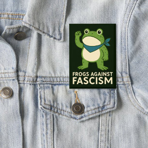 Badge Grenouilles Contre le Fascisme Portland Grenouille