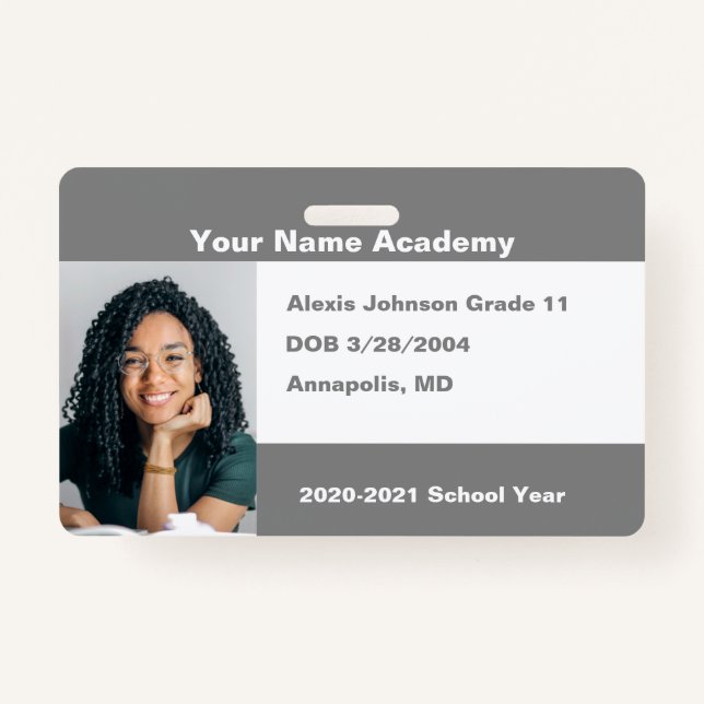 Badge Grey Faites-Le Vous-Même Personnalisé Homeschool (Devant)