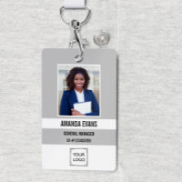 Gris | Logo employé photo ou code QR de sécurité