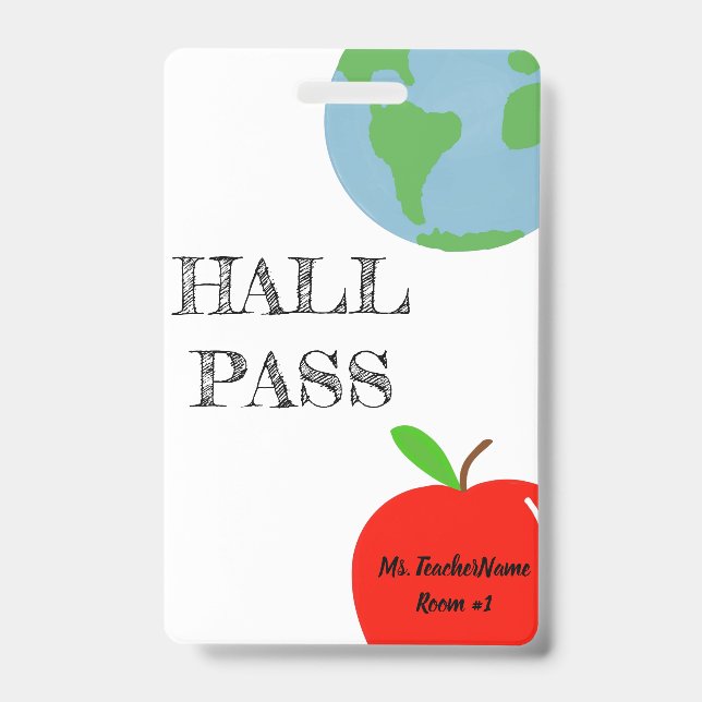 Badge Hall Pass Personnalisé (Front)