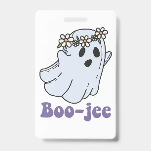 Badge Halloween Fantôme Effrayant Boo Jee Boo 