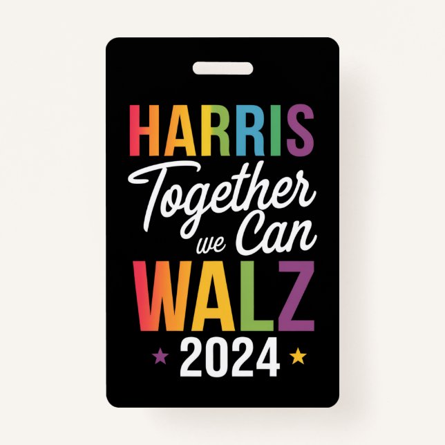 Badge Harris Walz 2024 Kamala Ensemble nous pouvons LGBT (Devant)