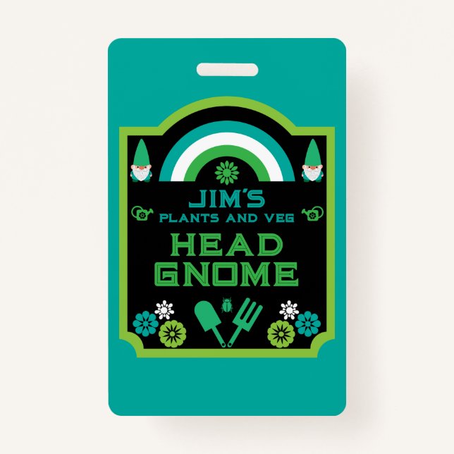 Badge Head Garden Gnome Gardener (Devant)