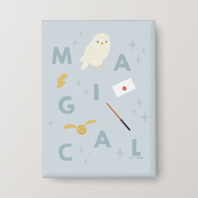 Badge Hedwigh "magique" typographie graphique (Recto)