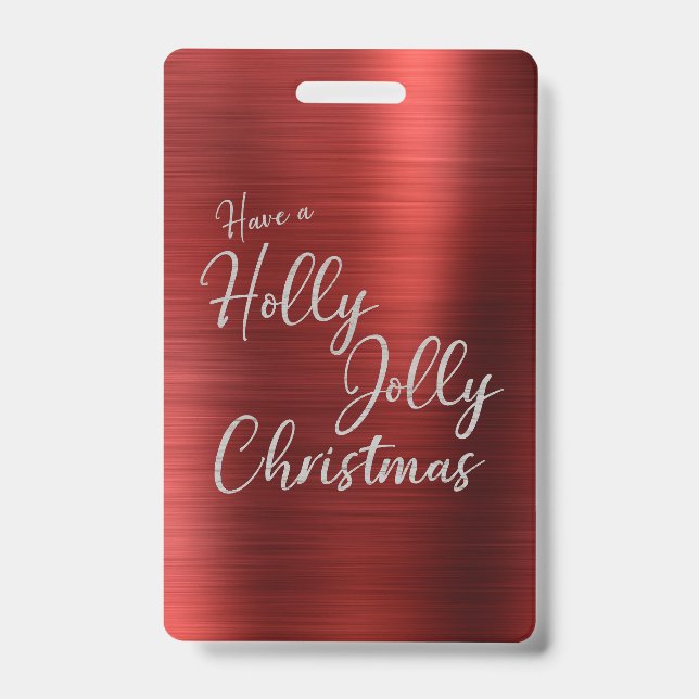 Badge Holly, Jolly Christmas (Front)