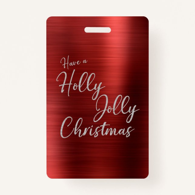 Badge Holly, Jolly Christmas (Devant)