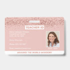 Homeschool Teacher ID Rose Gold Parties scintillan