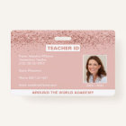 Homeschool Teacher ID Rose Gold Parties scintillan
