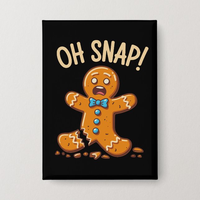 Badge Homme en pain d'épices Oh Snap Biscuit de Noël Cui (Recto)