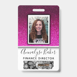 Badge Hot PInk Parties scintillant Professionnel AIIC In