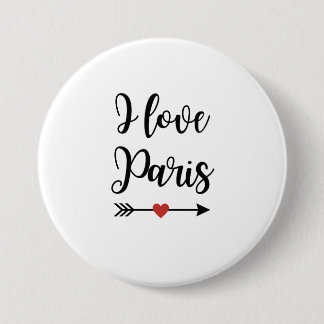Badge I love Paris 3 Inch Round Button
