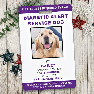 Badge ID chien du service d'alerte diabétique Photo pers