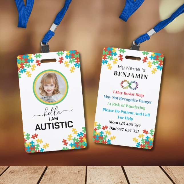 Badge ID d'autisme Insigne d'alerte Médicale pour enfant (Créateur téléchargé)