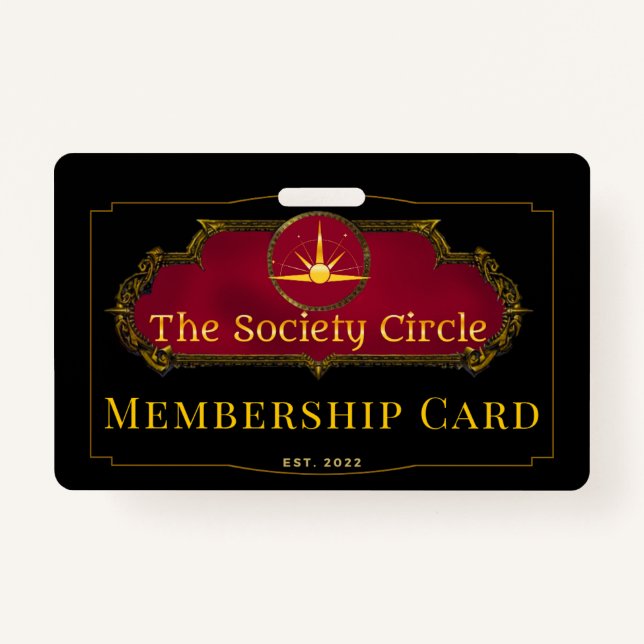 Badge ID de carte d'adhésion du Cercle de la Société (Devant)