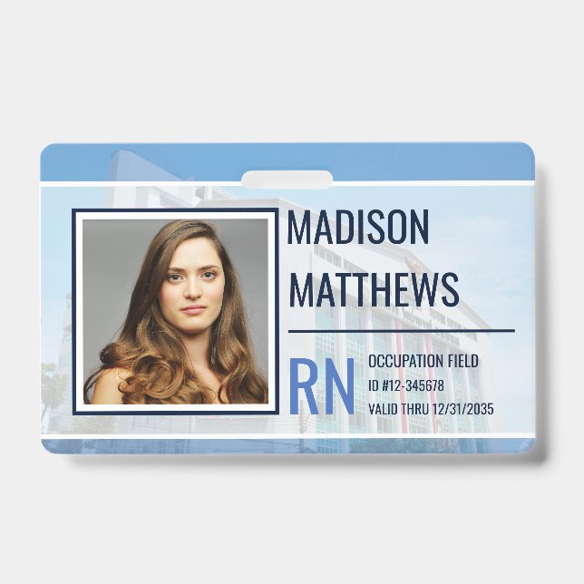 Badge ID de l'employé médical - Photo personnalisable de (Avant)