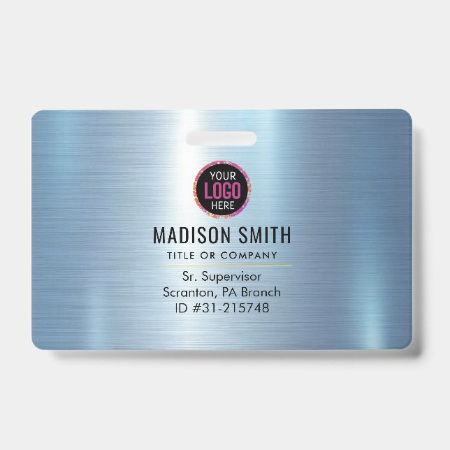 Badge ID de logo de la société METAL Employé (Avant)