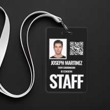ID de photo d'employé du personnel personnalisé