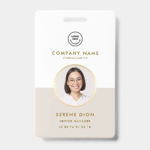 Badge ID de photo professionnel employé gestionnaire de 