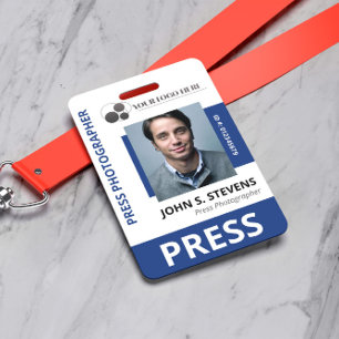 Badge ID de presse photo et logo Deep Blue