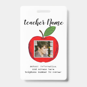 Badge ID de professeur d'école enseignant ID