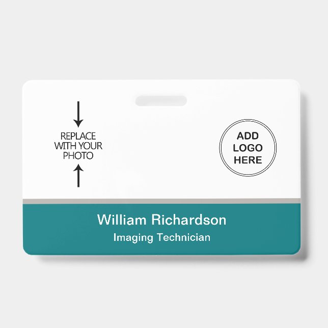 Badge ID de technicien en imagerie Logo Photo (Avant)