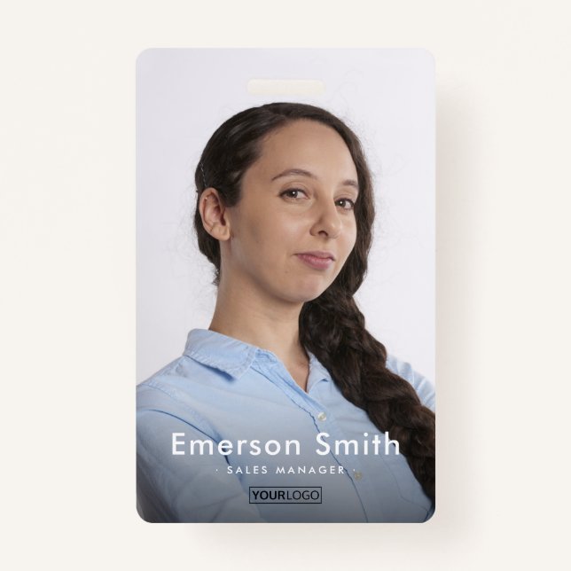 Badge ID de titre de l'employé du logo personnalisé de l (Devant)