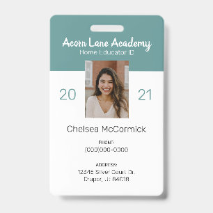 Badge ID d'éducateur en enseignement à domicile Te