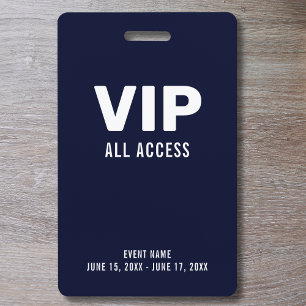 Badge ID d'événement d'accès VIP All Access Simple
