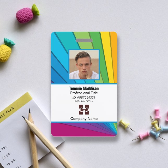 Badge ID employé de l'entreprise Abstraite moderne | Arc (Créateur téléchargé)