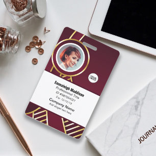 Badge ID employé de l'entreprise Abstraite moderne   Bou
