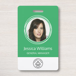 Badge ID employé d'entreprise personnalisé Vert