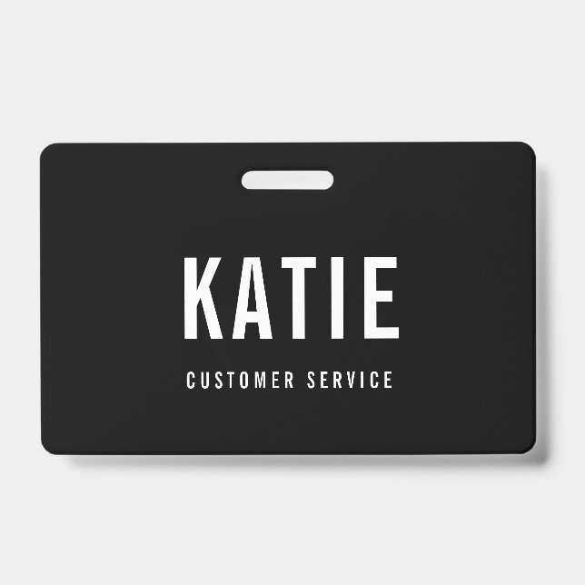 Badge ID employé Logo de l'entreprise Noir et blanc (Avant)