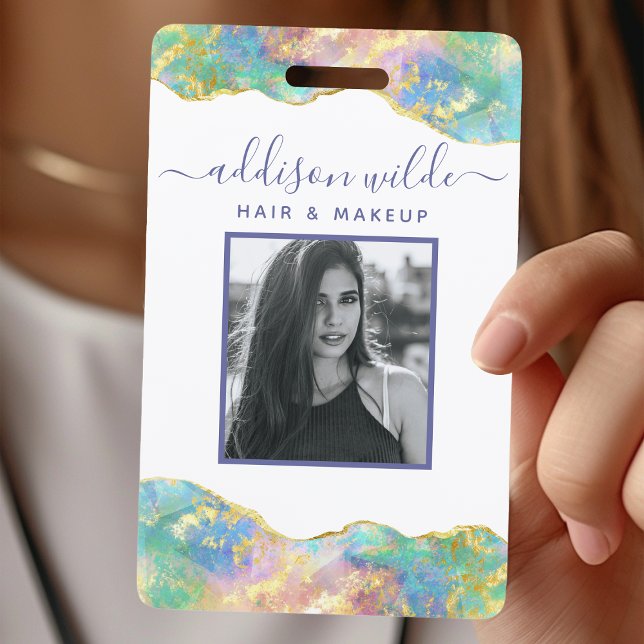 Badge ID en pierre précieuse d'opale de feu arc-en (Créateur téléchargé)