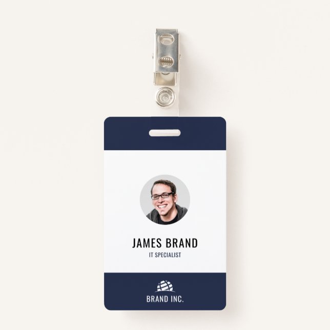 Badge ID entreprise moderne (Devant avec clip)
