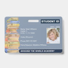 Badge ID étudiant à domicile Pile de livres