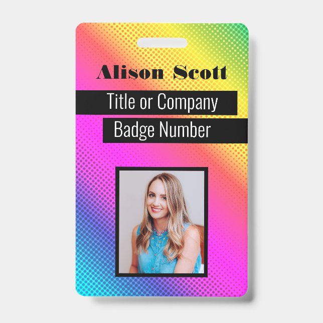 Badge ID image Bright Neon Modern Rainbow Business Mauva (Avant)