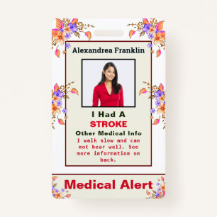 Badge ID maladie Médicale de l'alerte de contact d'urgen