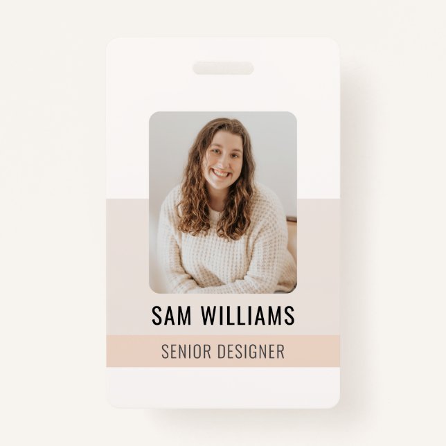Badge ID personnel minimaliste simple (Devant)