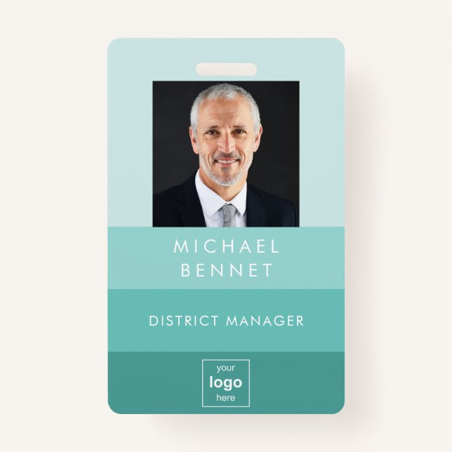 Badge ID photo de la société verte moderne (Devant)