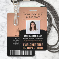 ID photo de l'employé Code à barres Logo Courbe no