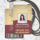 ID photo de l'employé Code-barres Logo Courbe d'or