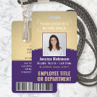 ID photo de l'employé Code-barres Logo Courbe d'or
