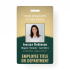 ID photo de l'employé Code-barres Logo Courbe vert
