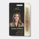 ID photo de l'employé Code-barres Logo noir et or