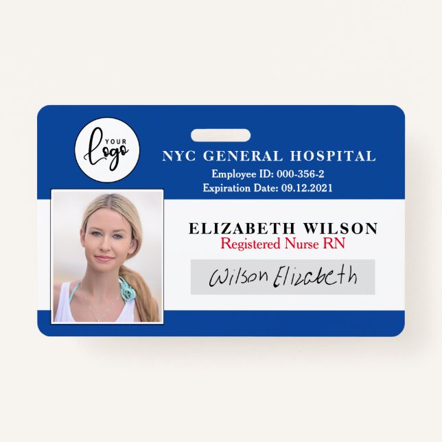 Badge ID photo de l'employé du logo (Devant)