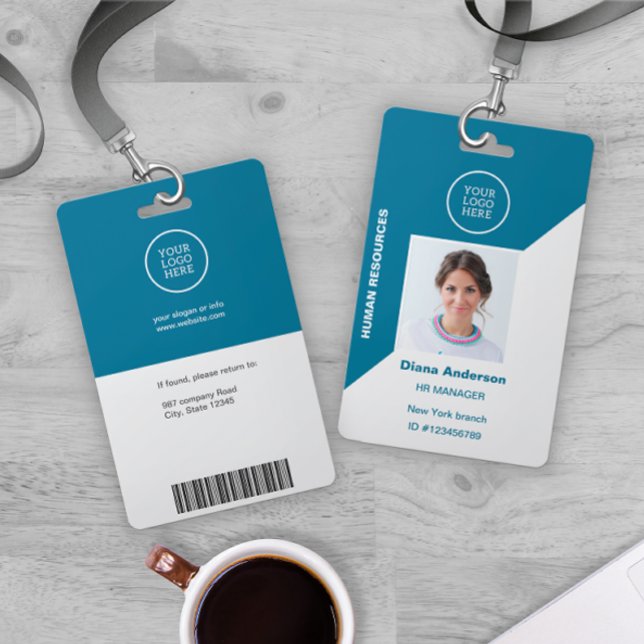 Badge ID photo de l'employé logo de l'entreprise Code-ba (Créateur téléchargé)